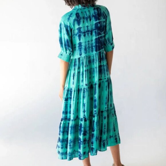 Natural Life Rebecca Womens Dress Size S Pockets Woven Midi Tiered Babydoll Boho - Picture 12 of 12